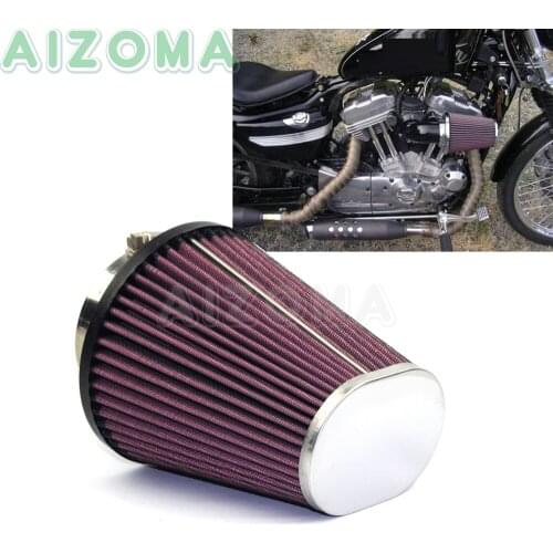 Red Washable High-Flow Air Filter Intake Cleaner For Harley Softail Touring Road King Street Glide Breadkout FLH FLRT FLHX FXSB