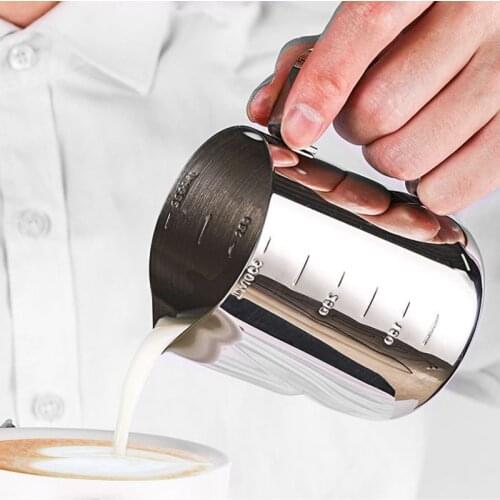 3 Sizes Stainless Steel Frothing Pitcher Milk Cup Foam Pitcher Mug Cup Making For Coffee Matcha Cappuccino Latte