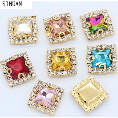 Square Rhinestone Glass Rhinestones Sew-On Loose Rhinestones 12Mm Garment Sewing Accessories Handmade Craft Diy Craft Supplies