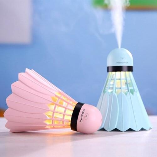 Badminton Shaped Humidifier Mini Car Humidifier Portable USB Night Light Air Humidifier Home Office Gadget Supplies Humidifier