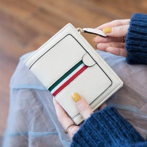 Fashion Wallet Women Lady Short Women Wallets Decorated Mini Money Purses Small Fold Pu Leather Female Coin Purse Card Holder