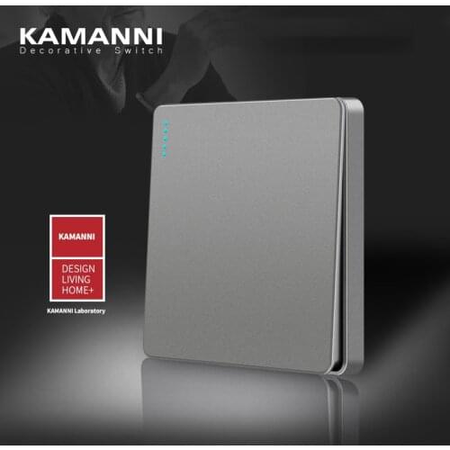 KAMANNI wall switch gray 1/2/3/4 combination button LED light switch on / off wall switch button switch plastic panel