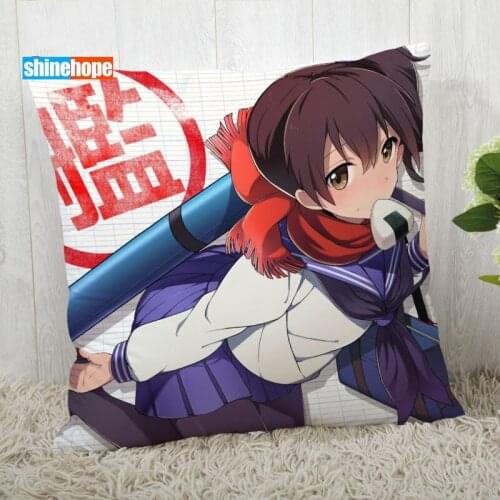 Kaga (Kancolle) Pillow Cover Customize Anime Pillowcase Modern Home Decorative Pillow Case For Living Room 45X45cm,40X40cm