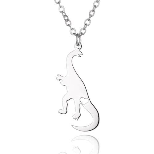 New Dinosaur Charm Necklace Gold Color Silver Color Stainless Steel Dragon Pendant Necklace Jewellery