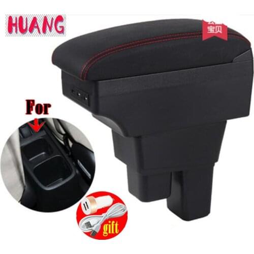 Centre Console Storage Box Armrest For Honda Fit Jazz 2008-2013 Arm Rest Rotatable 2009 2010 2011 2012 2013
