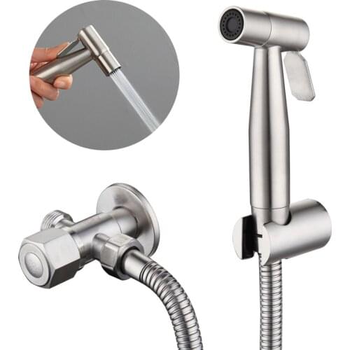 Handheld Toilet bidet sprayer set Kit Stainless Steel Hand Bidet faucet for Bathroom hand sprayer shower head self cleaning