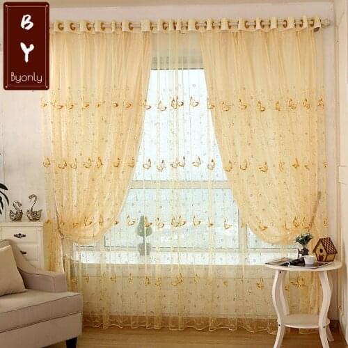 Rural Style Curtains For Living Dining Room Bedroom Window Pink Purple Embroidery Curtains Finished Product Customization