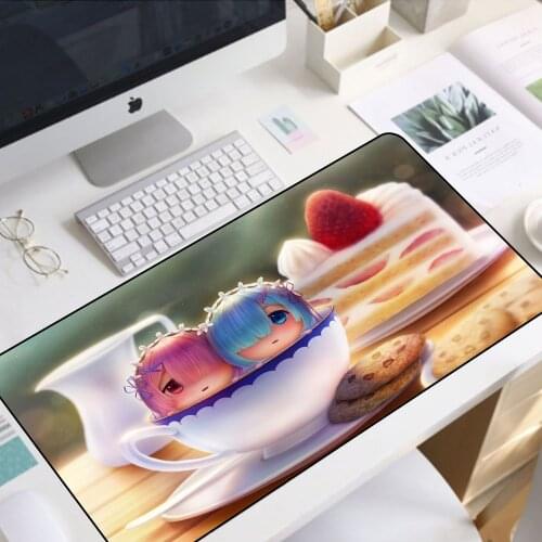 Cute Mouse Pad Anime Cake Background Rgb with USB Interface Gamer Accessories Keyboard Mouse Pad Table Mat Game Carpet Mousepad
