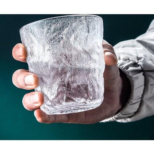Thickened Glass Household Water Glass Beer Cup Boys Summer Office Mens Simple Glacier Pattern Tea Cup Glass Water Cup