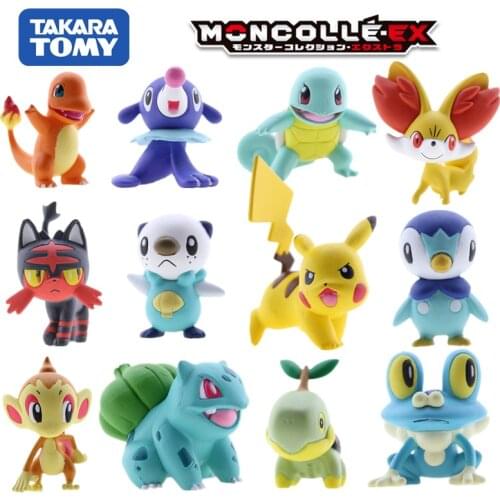 Takara Tomy Genuine Monster Collection Pokemon Figurines Anime Sun & Moon Pikachued Character Toy