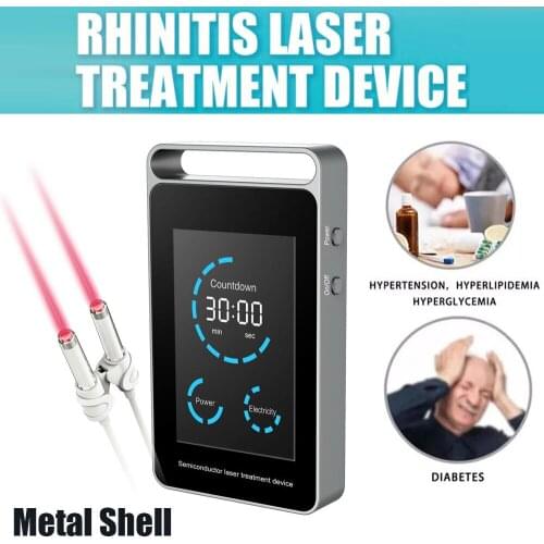 LASTEK 650nm Rhinitis Semiconductor Soft Laser Therapy Device Metal Nose Irradiation Cholesterol Red Light Treatment