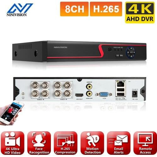H.265 8CH 4K 8MP 5MP Hybrid AHD DVR Human Motion Detection CCTV Video Surveillance Recorder 16 Channel 1080P DVR For AHD System