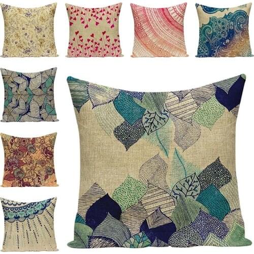Vintage flowers Printed Chair Cushion Cover Decorative Pillow Cases Art Car Seat Accessories Sofa Pillowcase Home Textile Decor