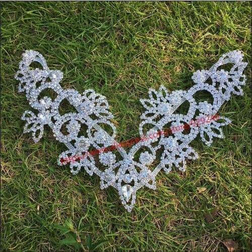High-quality shiny white crystal neckline for bridal wedding dress decoration luxurious rhinestone collar garments accessory