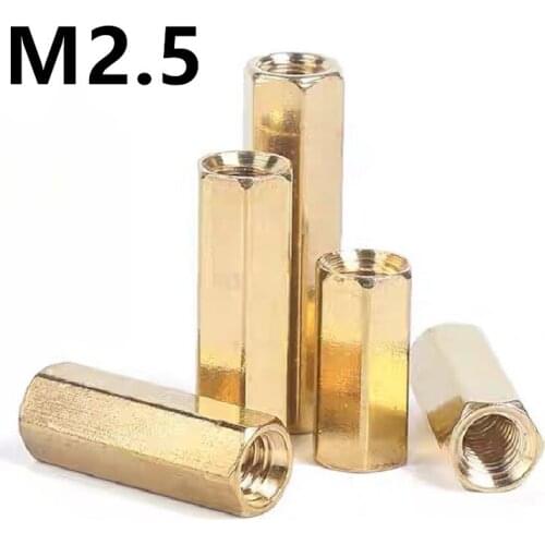 100PCS M2.5x3/4/5/6/7/8/9/10/11/12/13/14/15/16/18/20/22/30mm Brass Studs Pillars Standoff Spacers Screw Isolation Spacing Screws