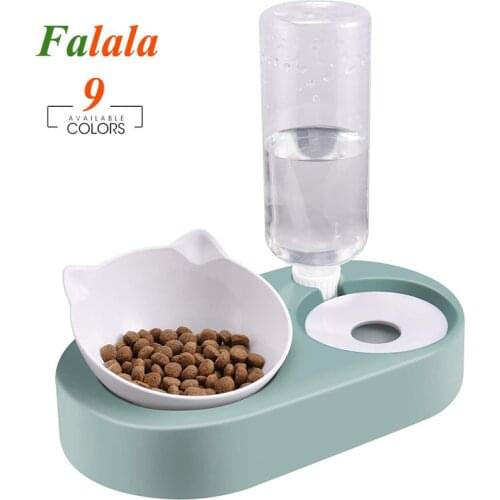 New 2-in-1 Cat Bowl Water Dispenser Automatic Water Storage Pet Dog Cat Food Bowl Food Container with Waterer Pet Waterer Feeder