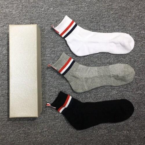 2021 Fashion Brand Men Women Cotton Striped Autumn Winter Casual Thick Crew Socks Ins 3 Pairs