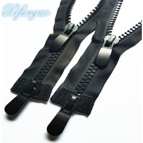 5Pcs10# 60Cm-120Cm Double Head Resin Zippers Double Slider Single Puller Open-end Auto Lock Long Zip for Jacket