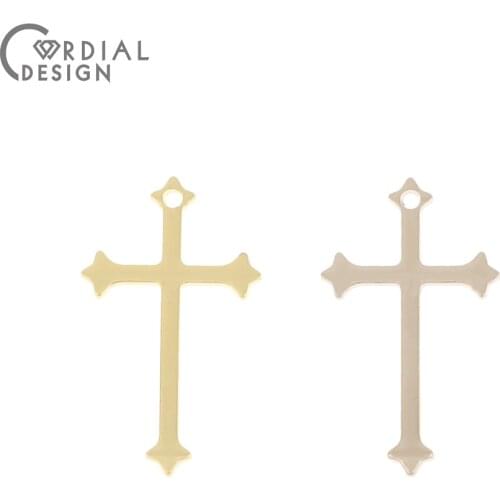Cordial Design 200Pcs 14*23MM Earrings Accessories/Pendant/DIY Making/Cross Shape/Hand Made/Jewelry Findings & Components/Charms