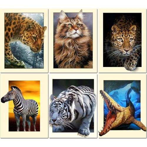 Full Square/Round Drill 5D Diy Diamond Painting "Animal Tiger" Mosaic Diamond Embroidery Cross Stitch Home Decoration