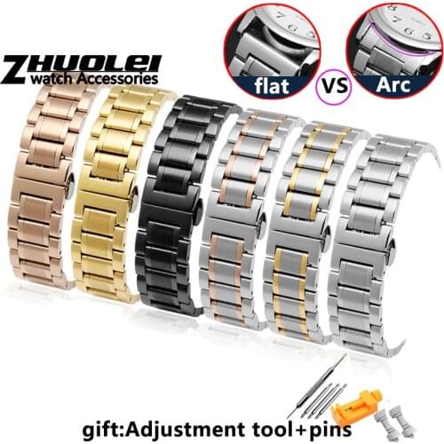 Watch bracelet For any brand wristband stainless steel 14 15 16 17 18 19 20 21 22 23 24mm with Curved strap accessories bands