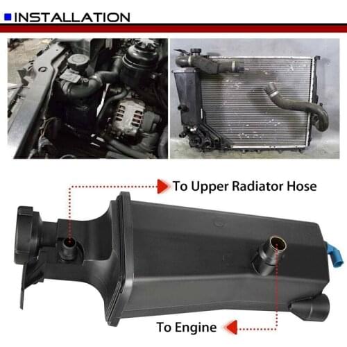 Radiator Coolant Overflow Expansion Tank Bottle Reservoir with Sensor and Cap For-BMW 17137787039 17117573781