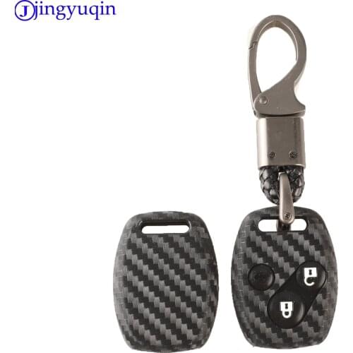 Jingyuqin New Arrival Carbon Silicone Car Key Case Cover For Honda Accord 2003 2004 2005 2006 2007 2/3B
