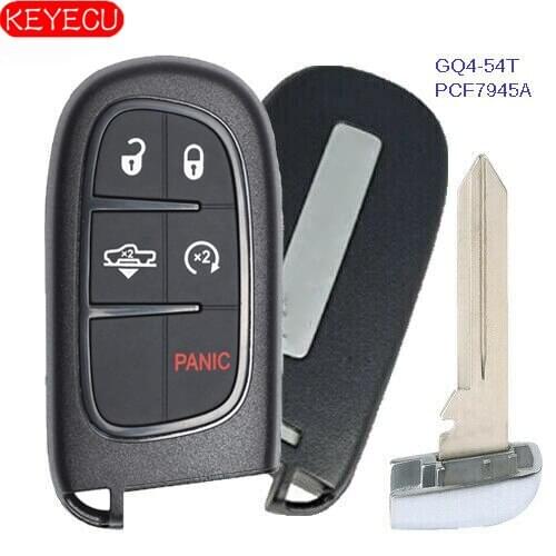 Keyecu Smart Remote Key 5 Button 433MHz PCF7945A for RAM 1500 2500 3500 2013-2019 - FCC:GQ4-54T