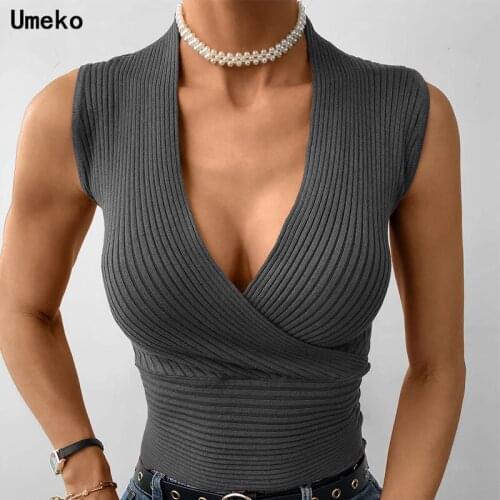 Summer thin Women Pit bar Pull Femme Low Cut Sexy Vest T-shirt Deep V Cropped Top Plus Size Elastic sleeveless Tank Top Tshirt