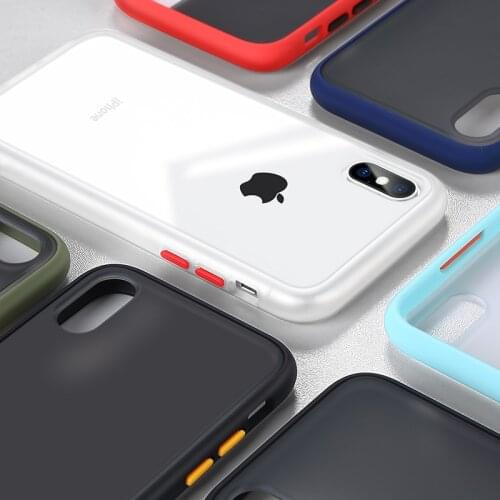 Matte Transparent Phone Case for iphone X XR XS MAX 7 8 6S 6 S Plus Slim Hybrid TPU Shockproof Cover Full Protection Case