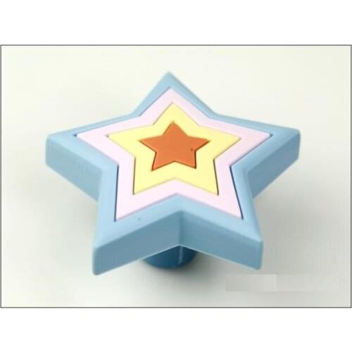 10Pcs Blue Star Furniture Handles Rubber Baby Boys Girls Room Furniture Knobs(Size:25*25mm)