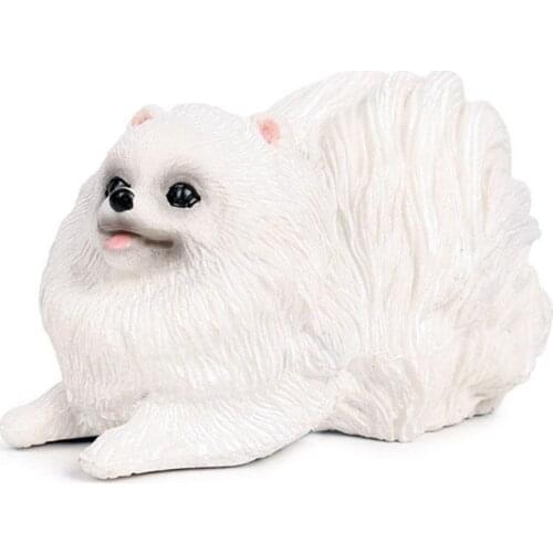 Lovely Pomeranian Dog Animal Action Figure Model Home Decor Education Kids Toy