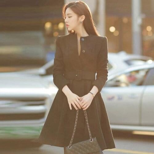 2020 Fashion Autumn And Winter The New Skirt A Word Slim Fit Hairy Windbreaker Free Shipping