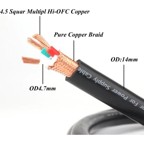 Monosaudio P901 99.998% pure copper power cable Multplex OFC HIFI Power Wire Cable Powerflux Line with 11AWG(4.5mm2)x3core