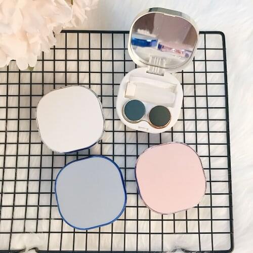 New Fashionable High-end Glossy Contact Lenses Case Compact Portable Cosmetic Contact Lenses Care Box Partner Box