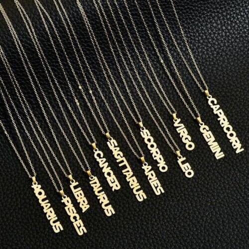 Stainless Steel Vertical Name Necklace Personalized Custom Nameplate Pendant Jewelry Gold Plated Initial Necklaces for Women