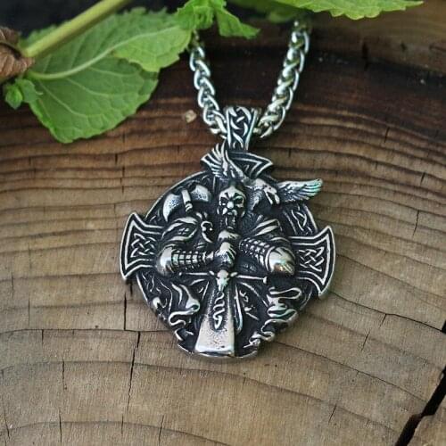 10pcs stainless steel viking Odin by Helena Rosova necklace pendant Heathen men pendant norse jewelry viking cross raven pendant
