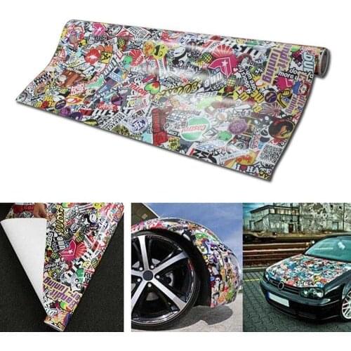 Panda Cartoon Graffiti Car Sticker Bomb Wrap Sheet Decal Sticker New Z8D9