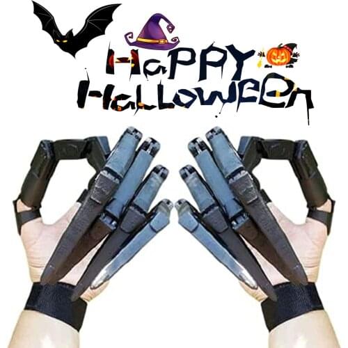 Halloween Articulated Long Fingers Glove with Flexible Joint, 3D Printed, Halloween Party Dress Cosplay Costume Props Decoration