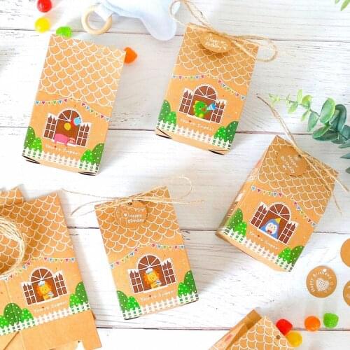 12pcs/set Favor Box for Kids Birthday Party Animal Candy Dragee Gift Bags Jungle Safari Karft Box Bonbonniere Packaging Wrapping
