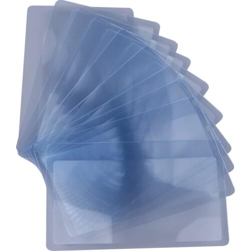 Protable 10 PCS Pocket Credit Card 3 X Magnifier Transparent Magnification Magnifying Fresnel LENS Glass Increased
