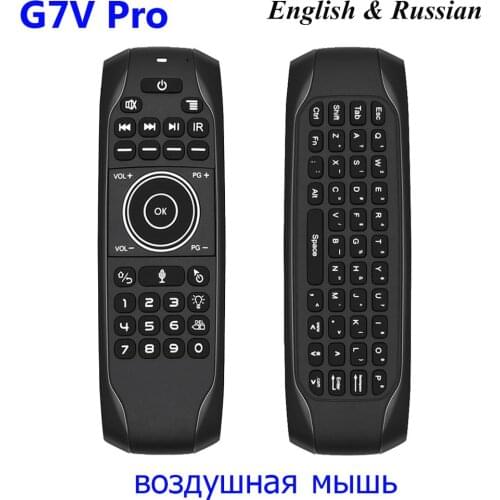 G7V PRO Backlit Gyroscope 2.4G Wireless G7V Smart Air Mouse IR Learning Russian English Mini keyboard for Android TV BOX VS MX3
