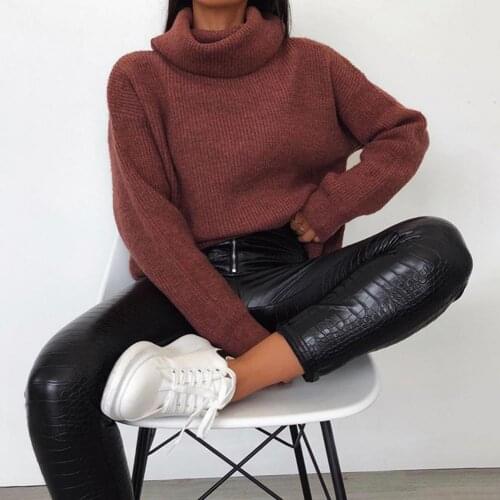 Faux Leather Sexy Skinny Faux Leather Pants Clothes Long Trousers All Match for Party