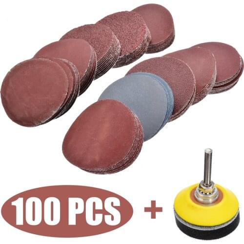 100pc Sanding Disc Sand Paper Hook Loop Sander+Drill Adapter Set Paper Drill Sander 60/80/120/180/240/320/400/800/2000/3000 Grit