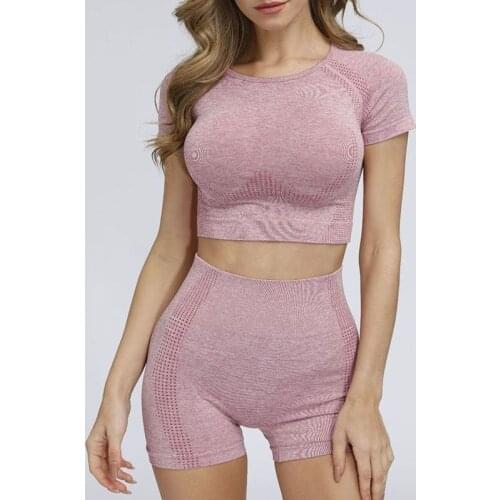 SALSPOR Sport Women Yoga Sets Dot Breathable Tank Tops Push Up Shorts 2PCS Seamless Outdoor Gym Suits Sport Fitness Clothes