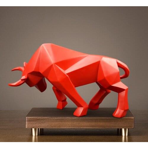 Sculpture Bull Statue Resin Bulls Nordic Decoration Home Decor Tabletop Statues Abstract Figurine Office Home Decoration Cabinet