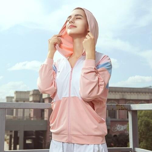OhSunny Outdoor Sports Anti-UV Sunscreen Coats Quick Dry Breathable Patchwork Loose Long Sleeve Hoodie Sun Protection Clothes