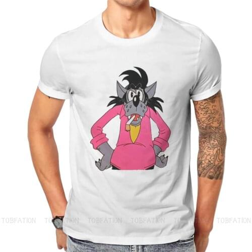 Vintage Round Collar TShirt Nu Pogodi Well Just You Wait Wolf Hare Zayats Cartoons Fabric Original T Shirt Men Clothes Fluffy