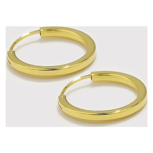 20mm 30mm 40mm 1pair 100% REAL.925 Sterling silver Ear-Bone Tunnel Square Piercing Hoop huggie ear Earring Charms C-E1758