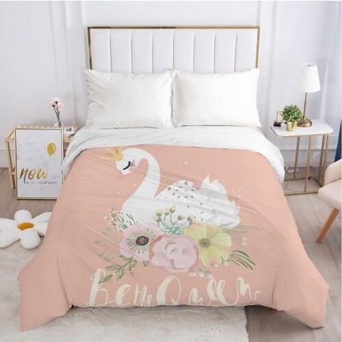 1pc Children Duvet cover Quilt/Blanket/Comfortable Case 140x200 200*200 240x220 Size cartoon Bedding for children kids baby swan